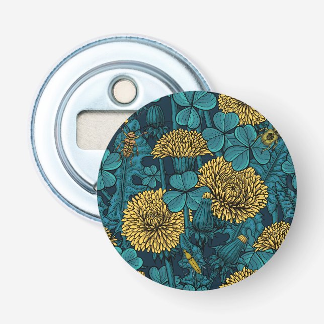 The meadow in yellow and blue bottle opener (Front)