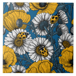 The meadow in yellow and blue ceramic tile