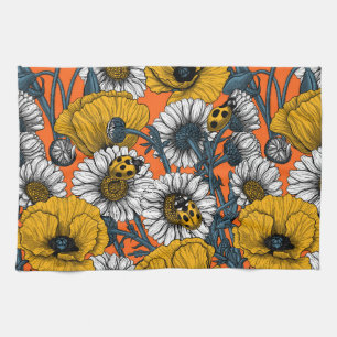The meadow in yellow and blue kitchen towel