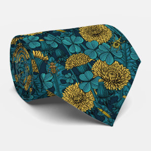 The meadow in yellow and blue neck tie