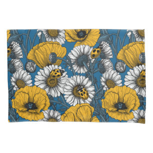 The meadow in yellow and blue pillow case