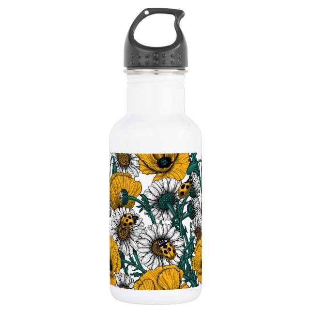 The meadow in yellow stainless steel water bottle (Front)
