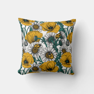 The meadow in yellow throw pillow