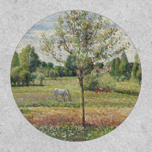 The Meadow with Grey Horse, Eragny, Oil Painting Patch