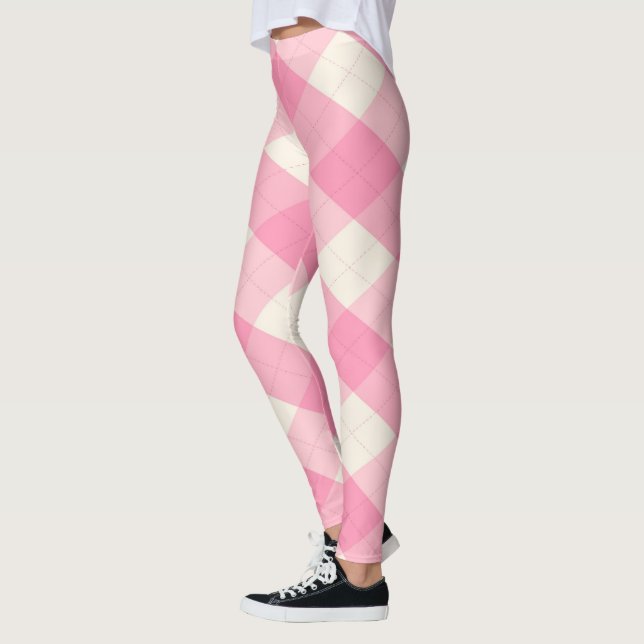 The MeanClique Argyle Magenta Leggings (Left)