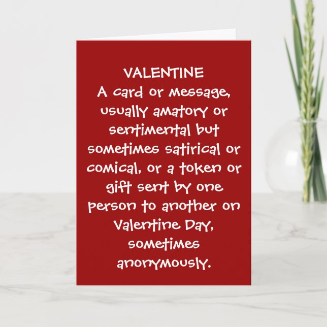 THE MEANING OF A VALENTINE HOLIDAY CARD (Front)