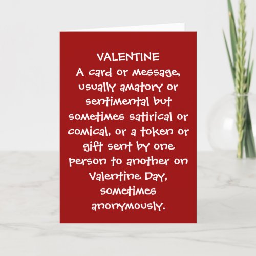 THE MEANING OF A VALENTINE HOLIDAY CARD