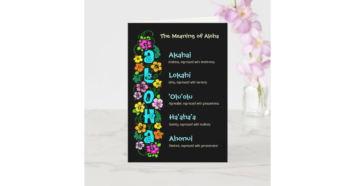 The Meaning of Aloha Card Zazzle