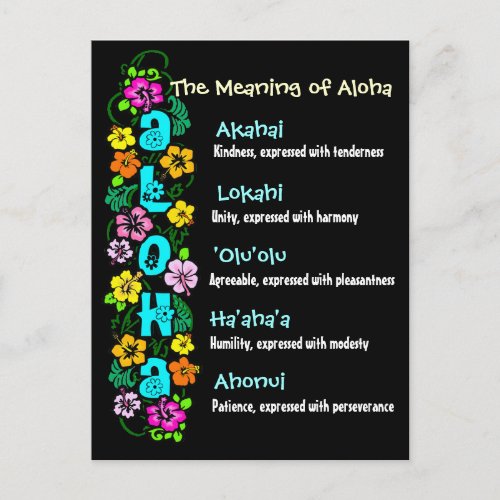 The Meaning of Aloha Postcard