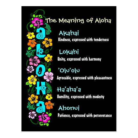 The Meaning of Aloha Postcard Zazzle
