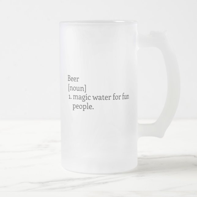 "The Meaning of Beer." Monogram Beer Mug (Right)