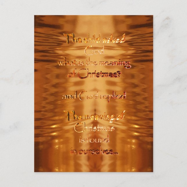 The meaning of Christmas Inspirational Typography Postcard (Front)