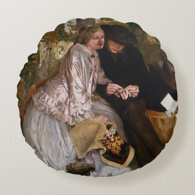 The Measure for the Wedding Ring, 1855 Round Pillow (Front)