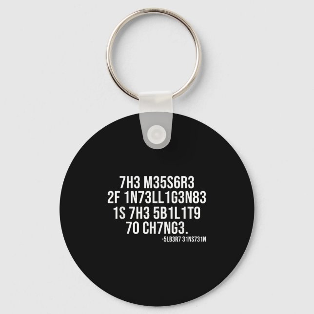 The Measure Of Intelligence Coded Motivational Sci Keychain (Front)