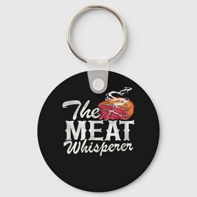 The Meat Whisperer Funny BBQ Keychain (Front)