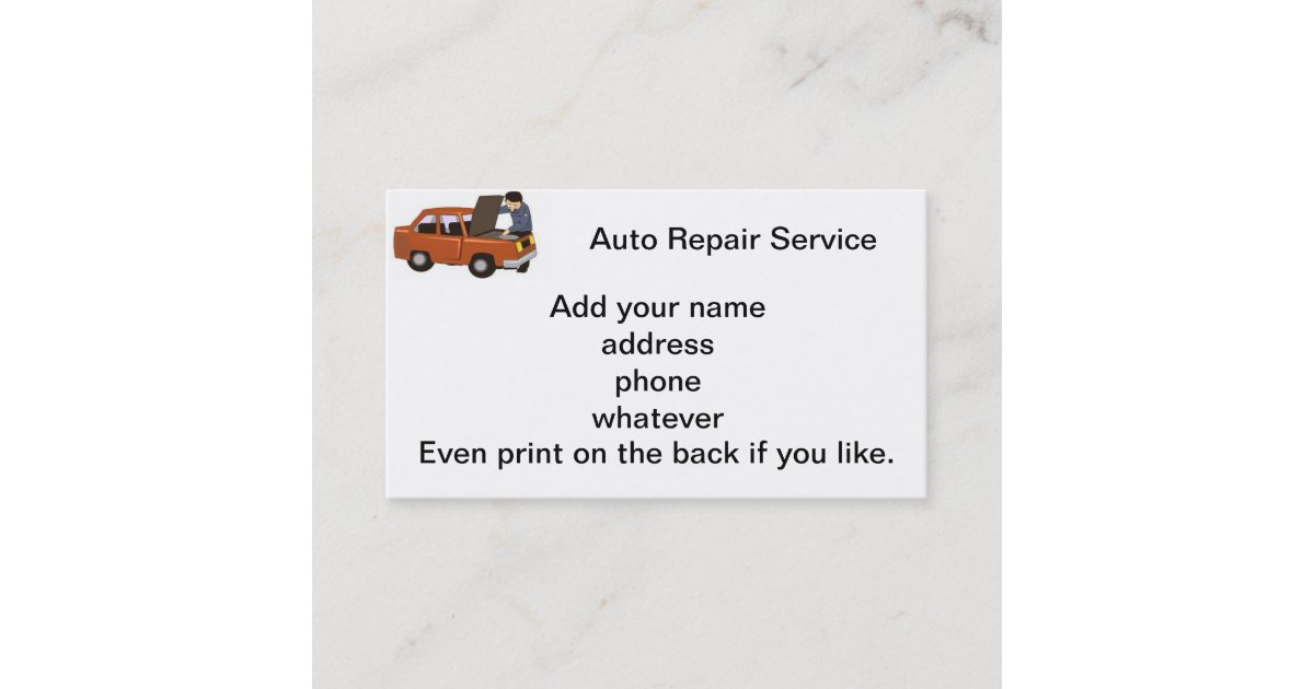 The Mechanic Business Card | Zazzle