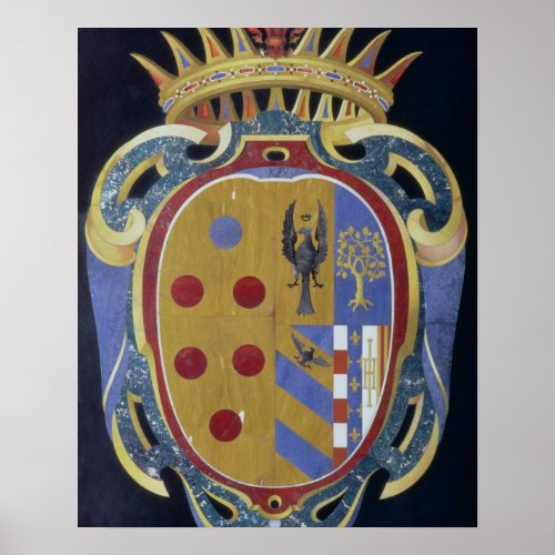 The Medici_Lorena Coat of Arms c1638 pietra dur Poster