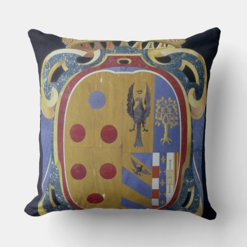 The Medici_Lorena Coat of Arms c1638 pietra dur Throw Pillow