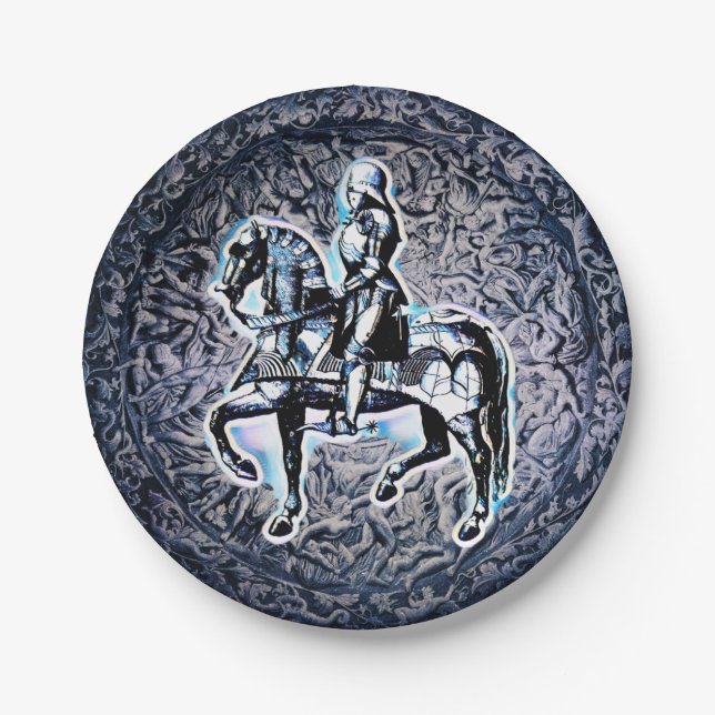 The Medieval Shield Knight     Paper Plate (Front)