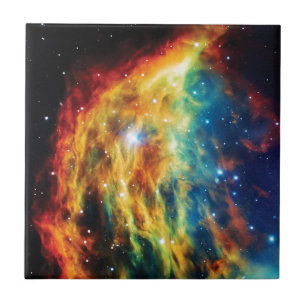 The Medusa Nebula Hubble Outer Space Photo Ceramic Tile