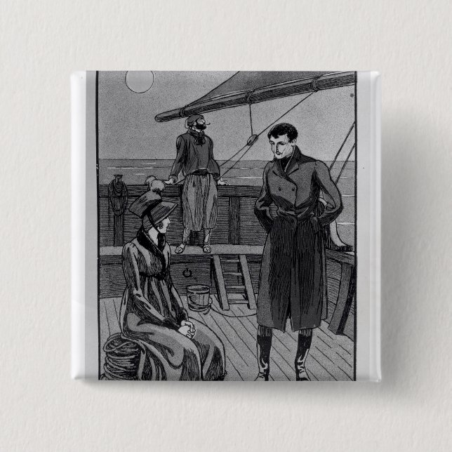 The meeting between Orso and Miss Nevil on Pinback Button (Front)