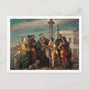 The Meeting Between Titian (1488-1576) and Verones Postcard