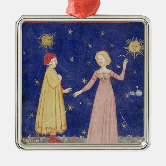 The Meeting of Dante  and Beatrice Metal Ornament (Front)