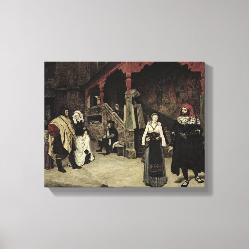The Meeting of Faust and Marguerite 1860 Canvas Print