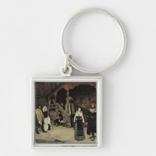 The Meeting of Faust and Marguerite, 1860 Keychain