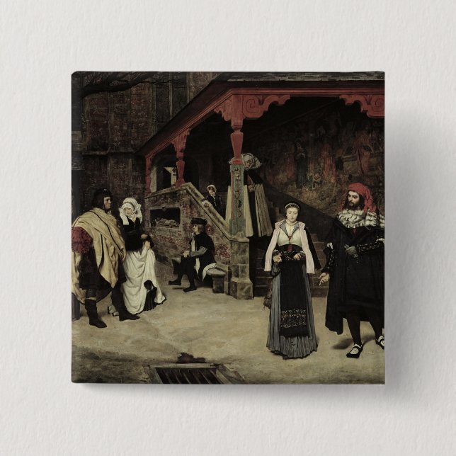 The Meeting of Faust and Marguerite, 1860 Pinback Button (Front)