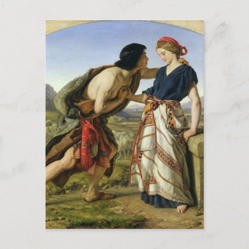 The Meeting of Jacob and Rachel 1853 Postcard