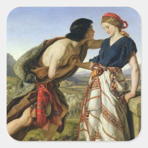 The Meeting of Jacob and Rachel 1853 Square Sticker