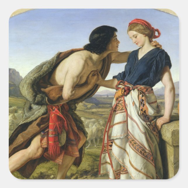 The Meeting of Jacob and Rachel, 1853 Square Sticker (Front)