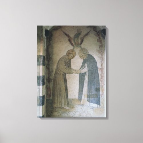 The Meeting of St Dominic and St Francis fresco Canvas Print