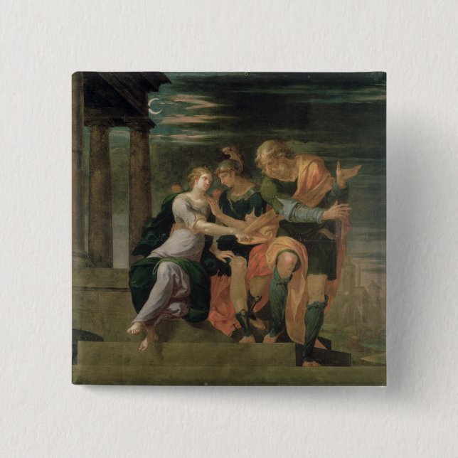 The Meeting of Theagenes and Chariclea Pinback Button (Front)