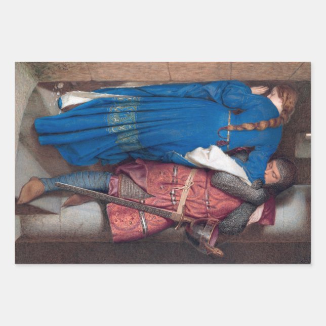 The Meeting on the Turret Stairs (by F.W. Burton) Wrapping Paper Sheets (Front)