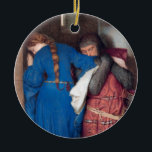 The Meeting On Turret Stairs by Frederic Burton Ceramic Ornament<br><div class="desc">The Meeting On Turret Stairs (also known as Hellelil and Hildebrand),  c. 1864,  is a painting by Irish artist Sir Frederic William Burton. It depicts the love story between Hellelil and her personal guard Hildebrand.</div>