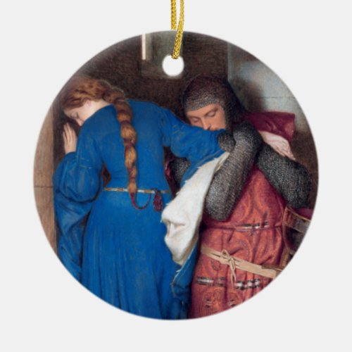 The Meeting On Turret Stairs by Frederic Burton Ceramic Ornament