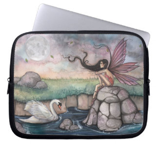 The Meeting Place Fairy and Swan Art Laptop Sleeve