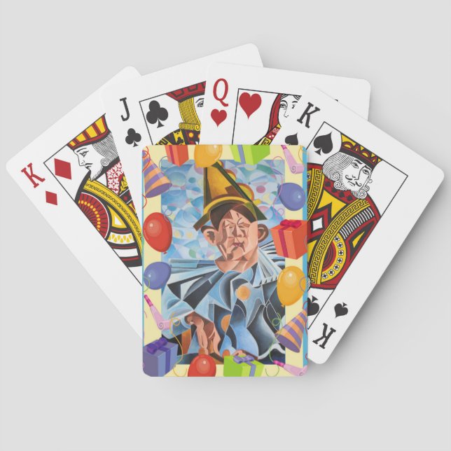 The Melancholic Clown Geometric Art  Poker Cards (Back)