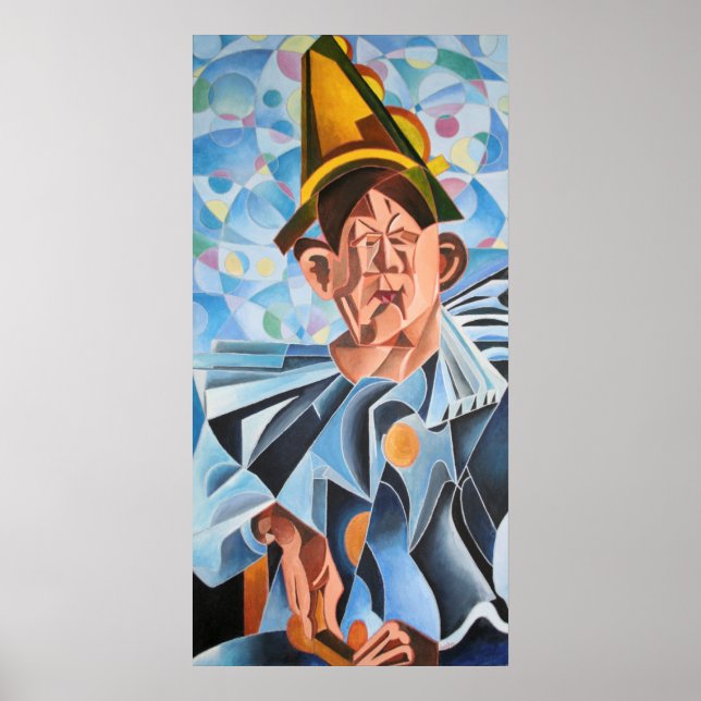 The Melancholic Clown Geometric Art  Poster (Front)