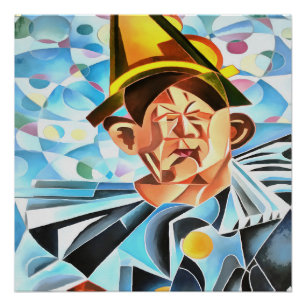 The Melancholic Clown Geometric Art Poster