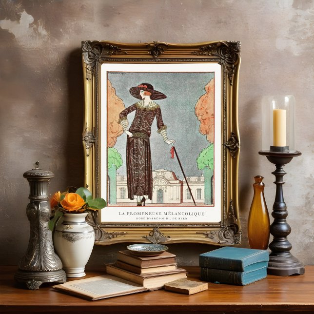 The Melancholy Walker by George Barbier Poster (Creator Uploaded)