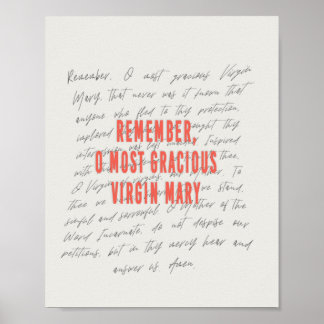 The Memorare Prayer Poster