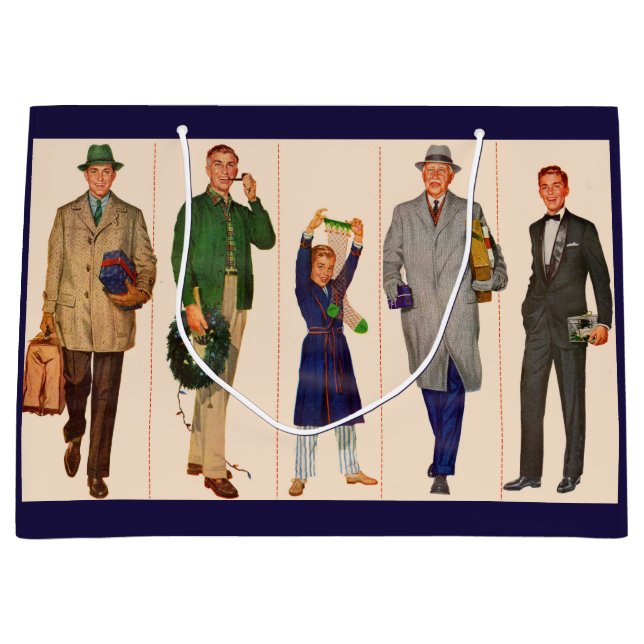 The Men in the Family print Large Gift Bag (Front)