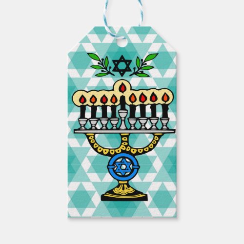 The Menorah For Hanukkah  Gift Tags