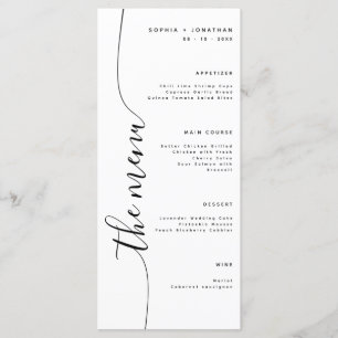 The Menu Vertical Script Elegant Wedding Menu