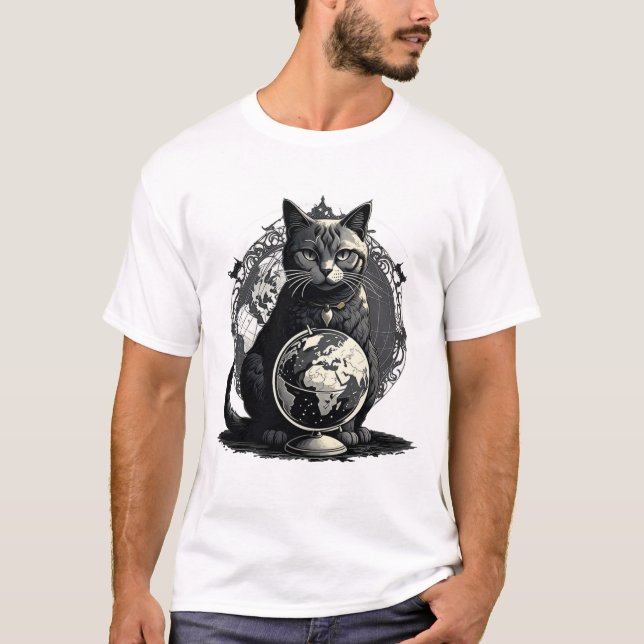 The Meow of the Earth , Cat Gothic Art T-Shirt (Front)