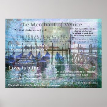 The Merchant Of Venice Shakespeare Quotes Poster by shakespearequotes at Zazzle