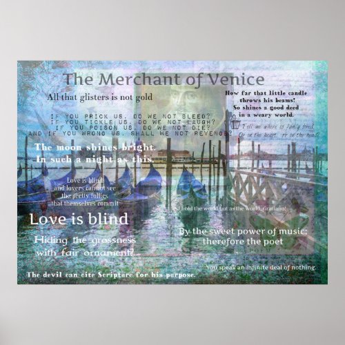 The Merchant of Venice Shakespeare quotes Poster